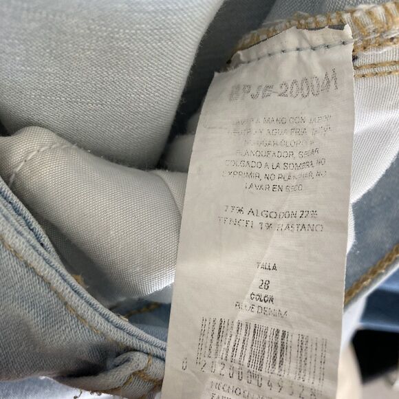 High Street Jeans Womens 28 Distressed Light Wash Blue Stretch - Picture 4 of 10